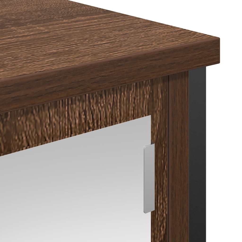 Bathroom Wall Cabinet With Mirror Brown Oak 60X21X60 Cm