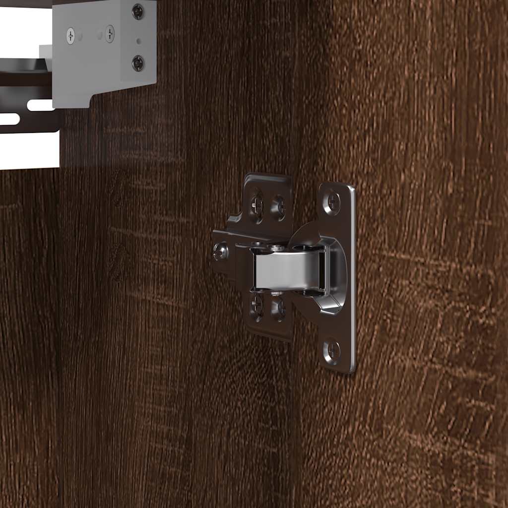 Bathroom Wall Cabinet With Mirror Brown Oak 60X21X60 Cm