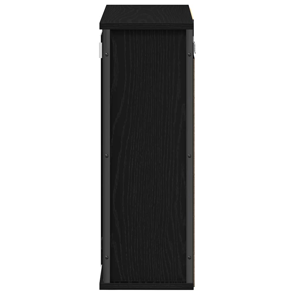 Bathroom Wall Cabinet With Mirror Black Oak 50X21X60 Cm