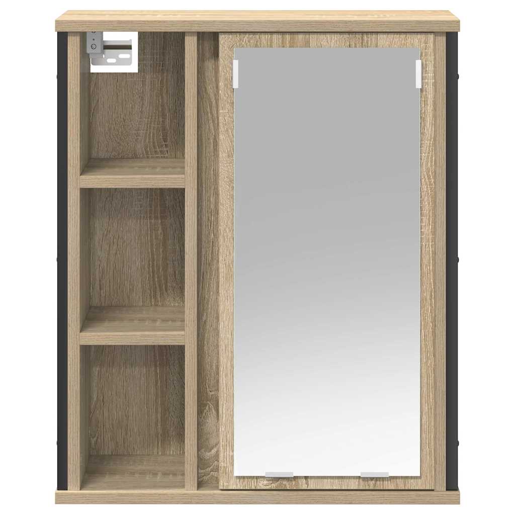 Bathroom Wall Cabinet With Mirror Sonoma Oak 50X21X60 Cm