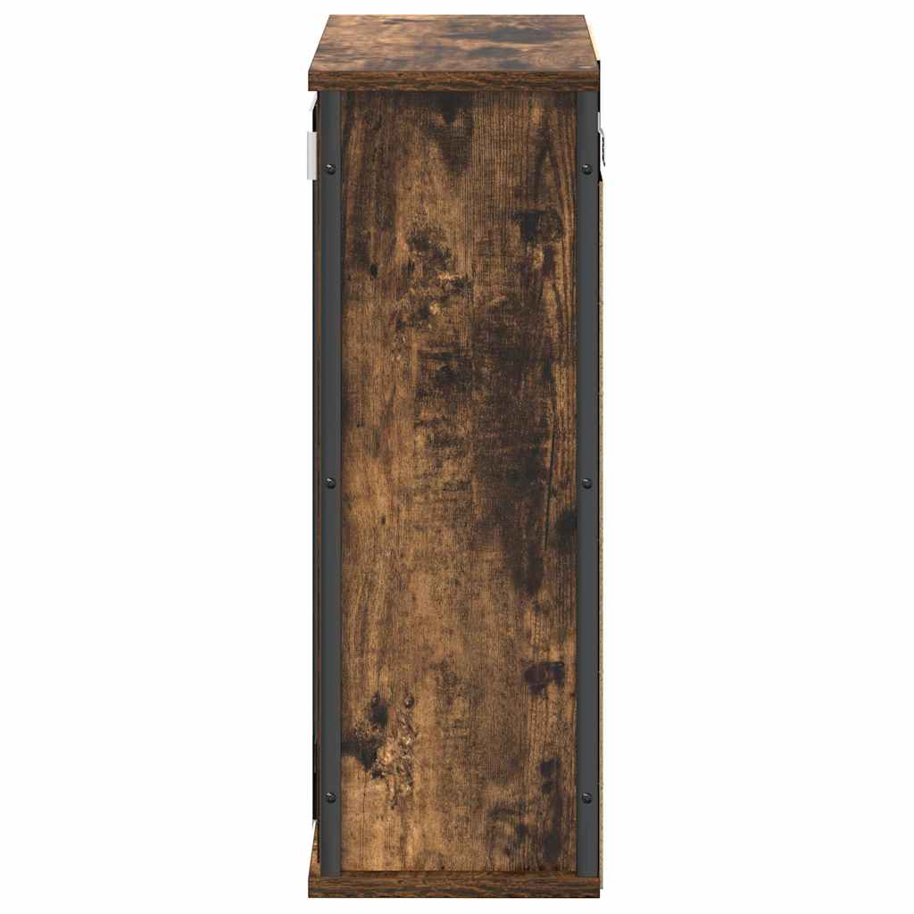 Bathroom Wall Cabinet With Mirror Smoked Oak 50X21X60 Cm