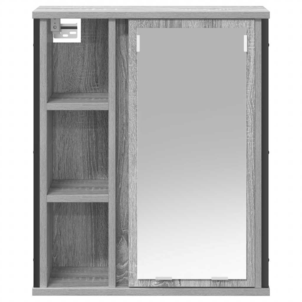 Bathroom Wall Cabinet With Mirror Grey Sonoma 50X21X60 Cm