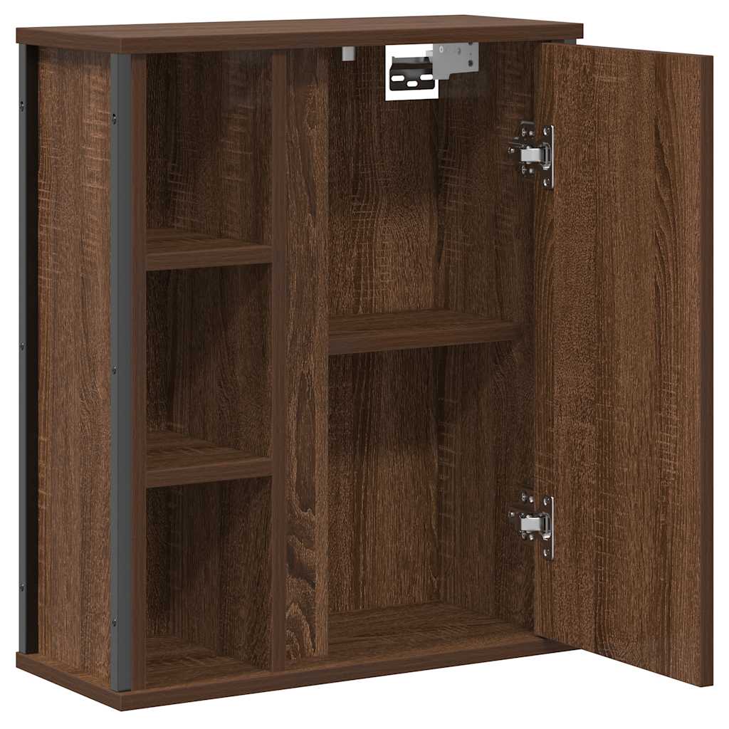Bathroom Wall Cabinet With Mirror Brown Oak 50X21X60 Cm