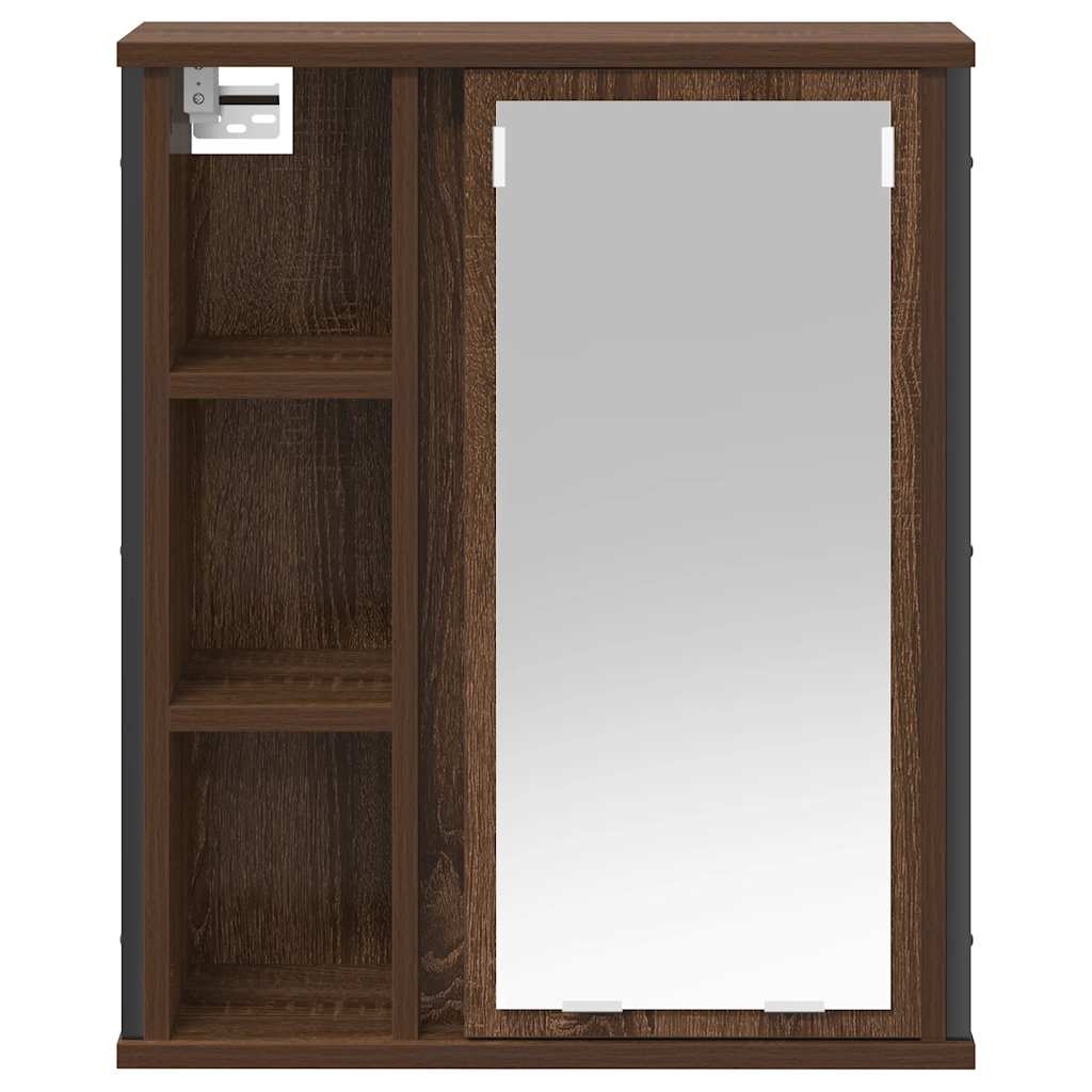 Bathroom Wall Cabinet With Mirror Brown Oak 50X21X60 Cm