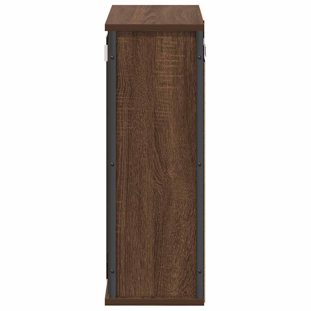 Bathroom Wall Cabinet With Mirror Brown Oak 50X21X60 Cm