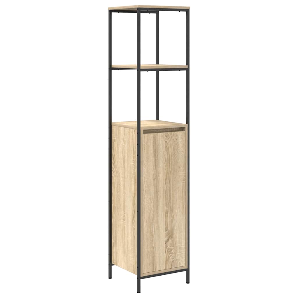 Bathroom Cabinet With Shelves Sonoma Oak 36X35X165 Cm