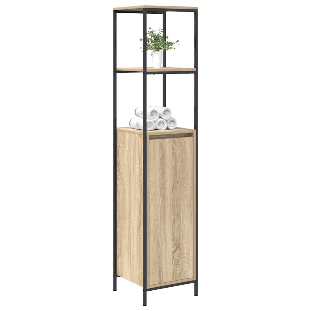 Bathroom Cabinet With Shelves Sonoma Oak 36X35X165 Cm