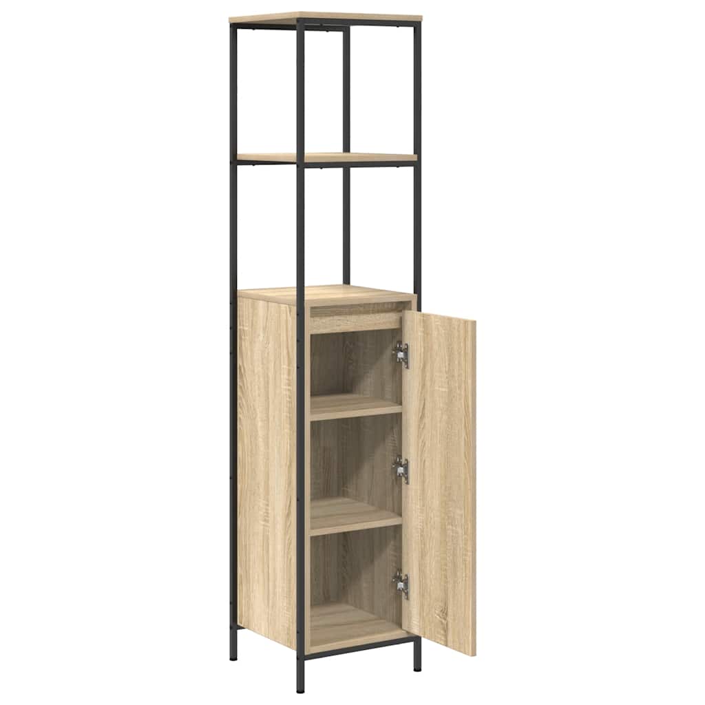 Bathroom Cabinet With Shelves Sonoma Oak 36X35X165 Cm