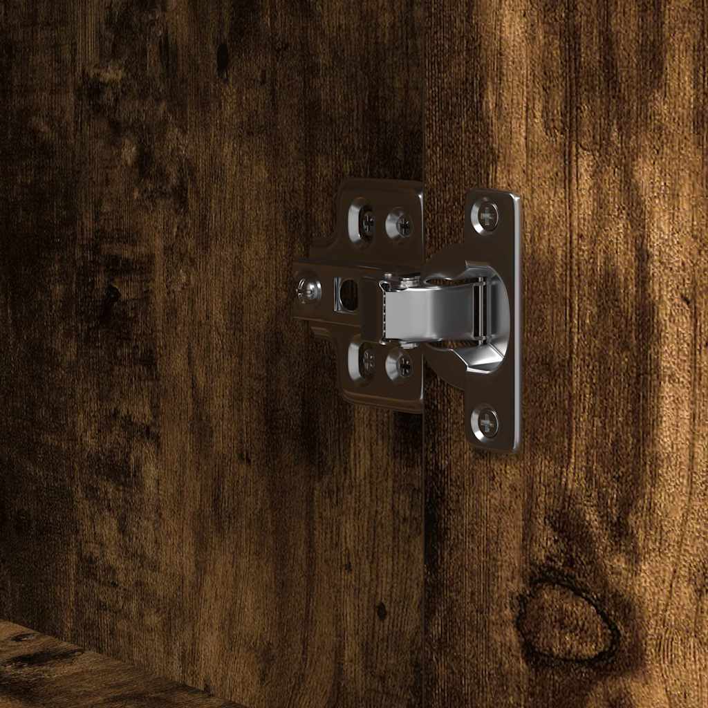 Bathroom Cabinet With Shelves Smoked Oak 36X35X165 Cm