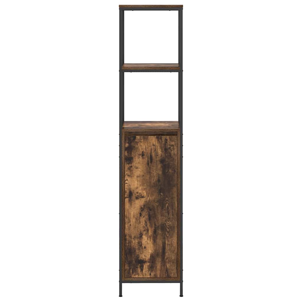 Bathroom Cabinet With Shelves Smoked Oak 36X35X165 Cm