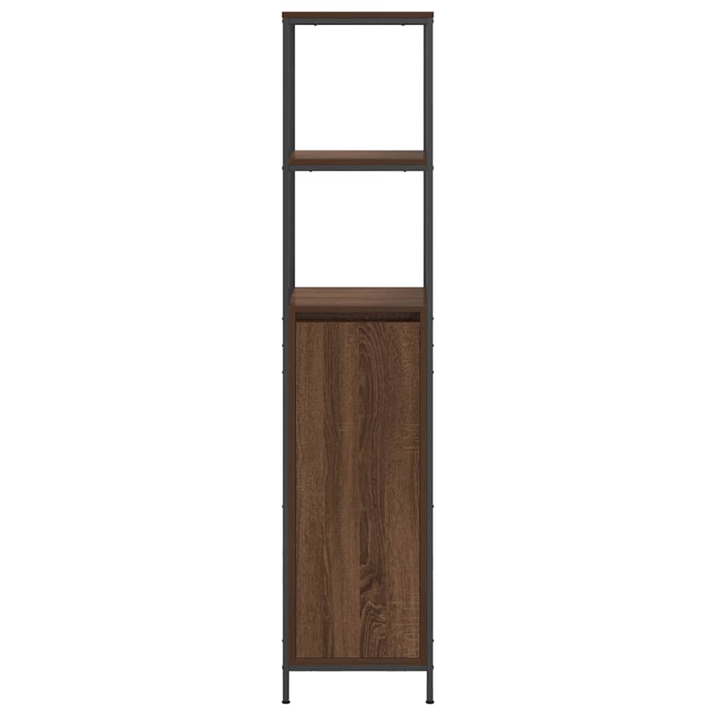 Bathroom Cabinet With Shelves Brown Oak 36X35X165 Cm