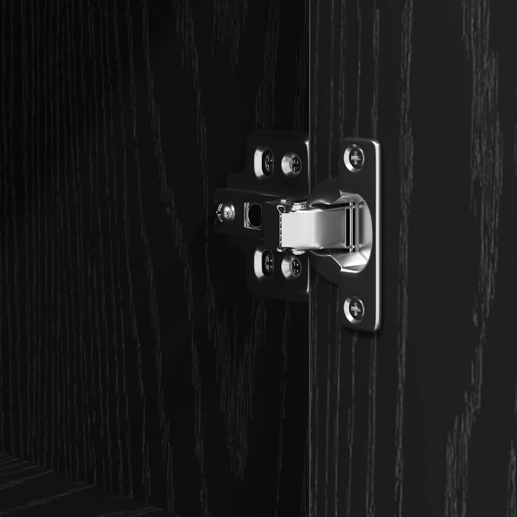 Bathroom Cabinet With Shelves Black Oak 36X35X95 Cm