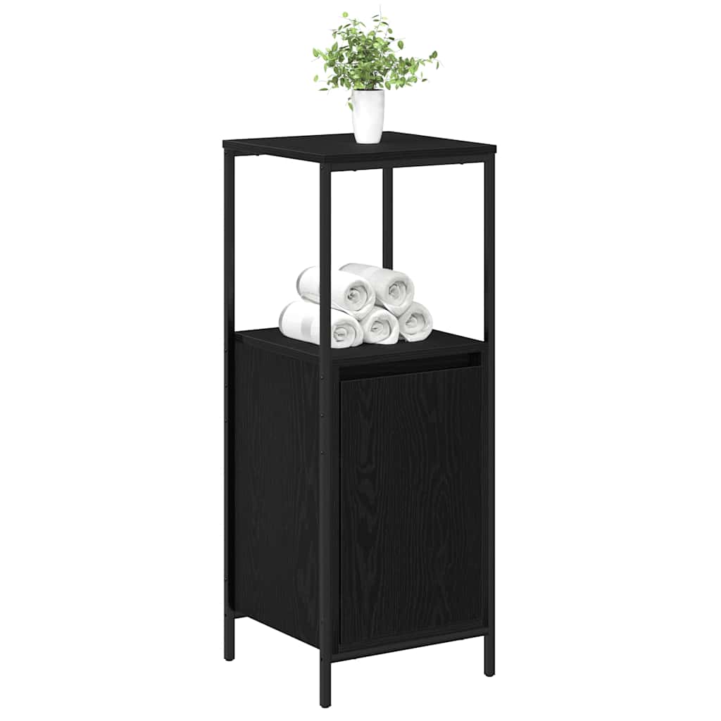 Bathroom Cabinet With Shelves Black Oak 36X35X95 Cm