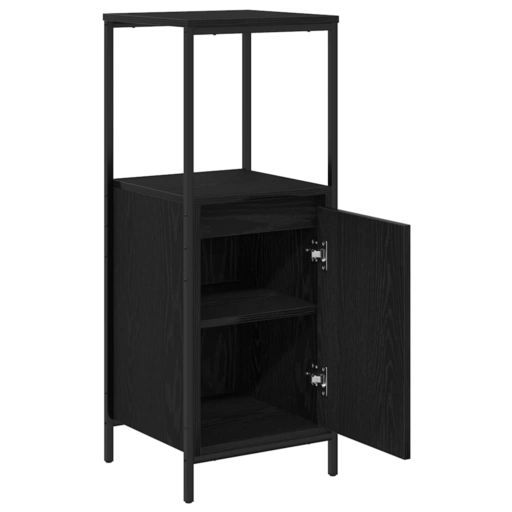 Bathroom Cabinet With Shelves Black Oak 36X35X95 Cm
