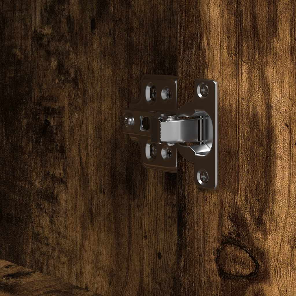 Bathroom Cabinet With Shelves Smoked Oak 36X35X95 Cm