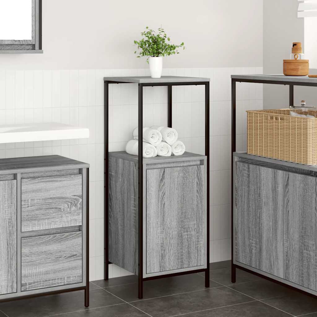 Bathroom Cabinet With Shelves Grey Sonoma 36X35X95 Cm