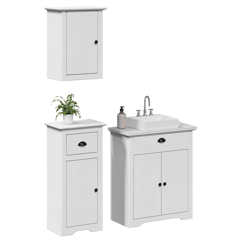 3 Piece Bathroom Furniture Set Bodo Solid Wood Pine