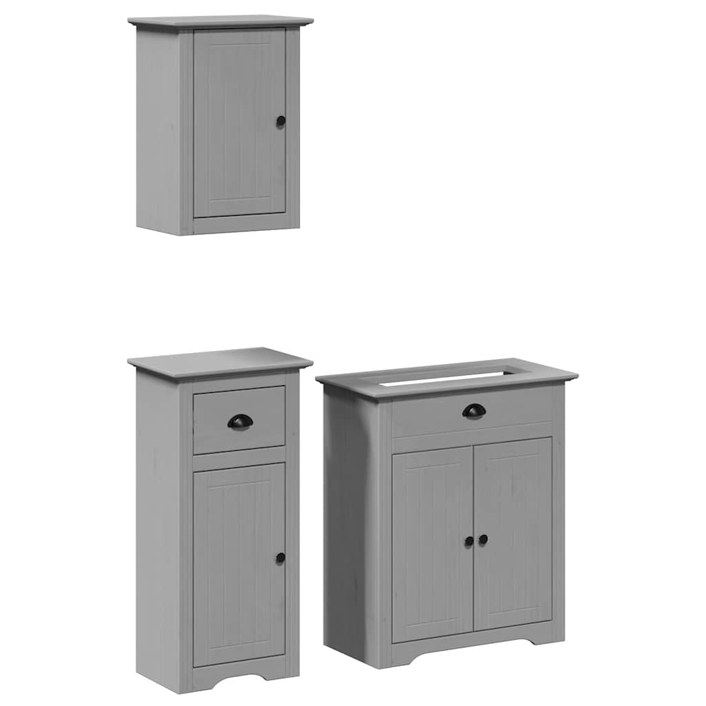 3 Piece Bathroom Furniture Set Bodo Solid Wood Pine