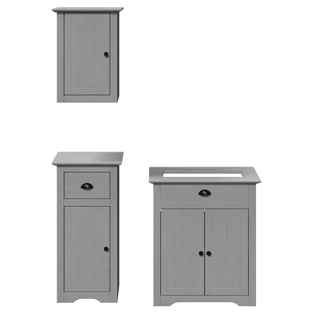 3 Piece Bathroom Furniture Set Bodo Solid Wood Pine