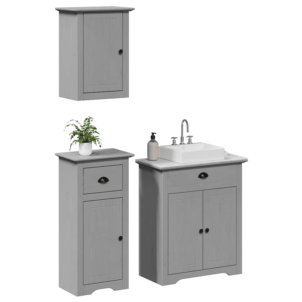 3 Piece Bathroom Furniture Set Bodo Solid Wood Pine
