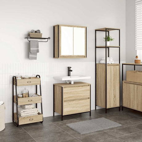 2 Piece Bathroom Furniture Set Engineered Wood