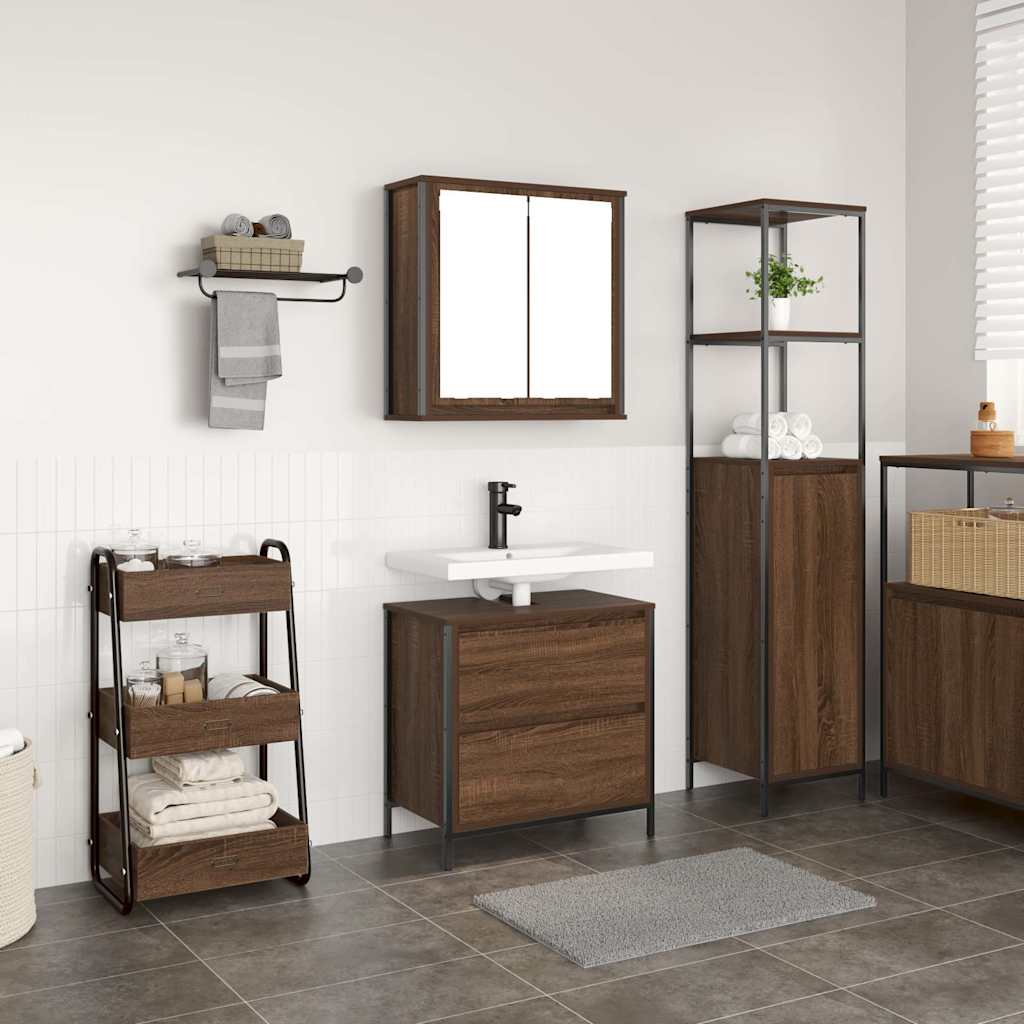 2 Piece Bathroom Furniture Set Engineered Wood