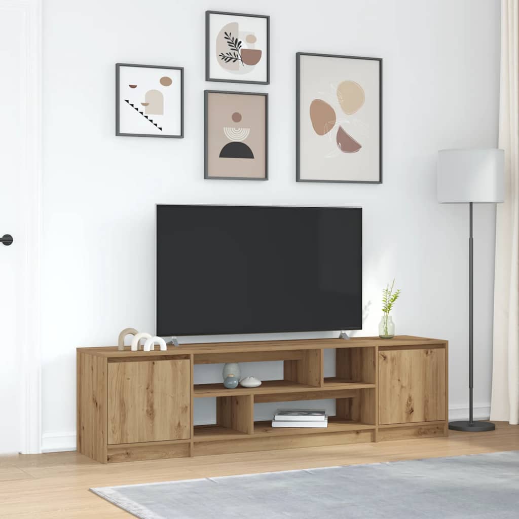 Tv Cabinet With Led Lights 193.5X41X50 Cm