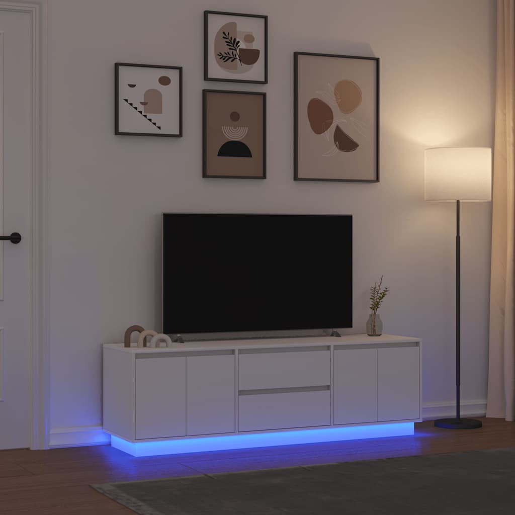 Tv Cabinet With Led Lights 193.5X41X50 Cm