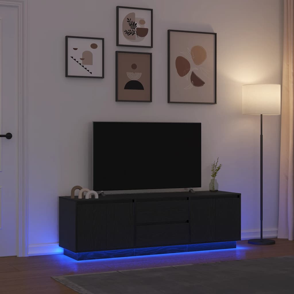 Tv Cabinet With Led Lights 193.5X41X50 Cm