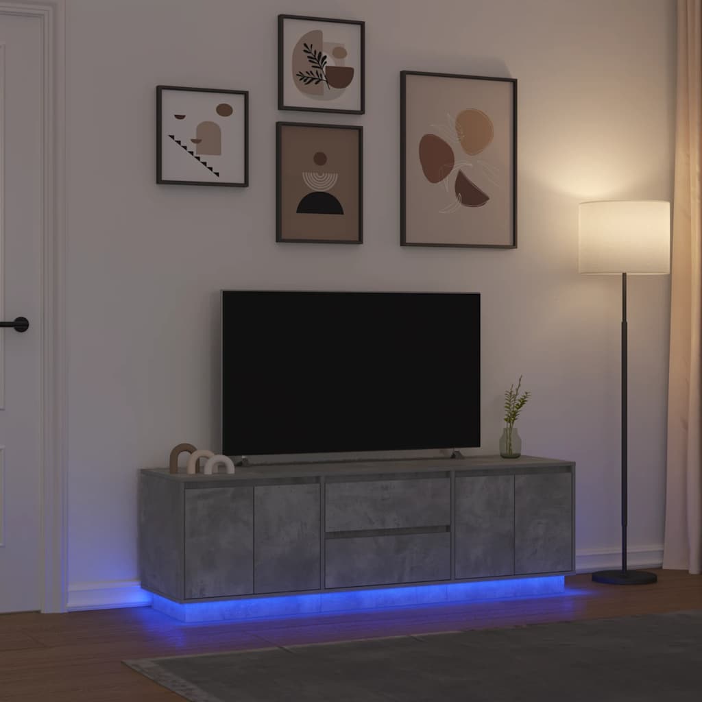 Tv Cabinet With Led Lights 193.5X41X50 Cm