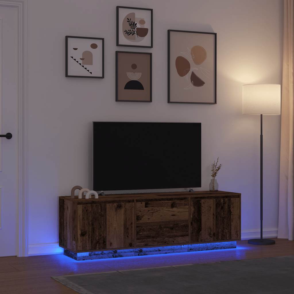 Tv Cabinet With Led Lights 193.5X41X50 Cm