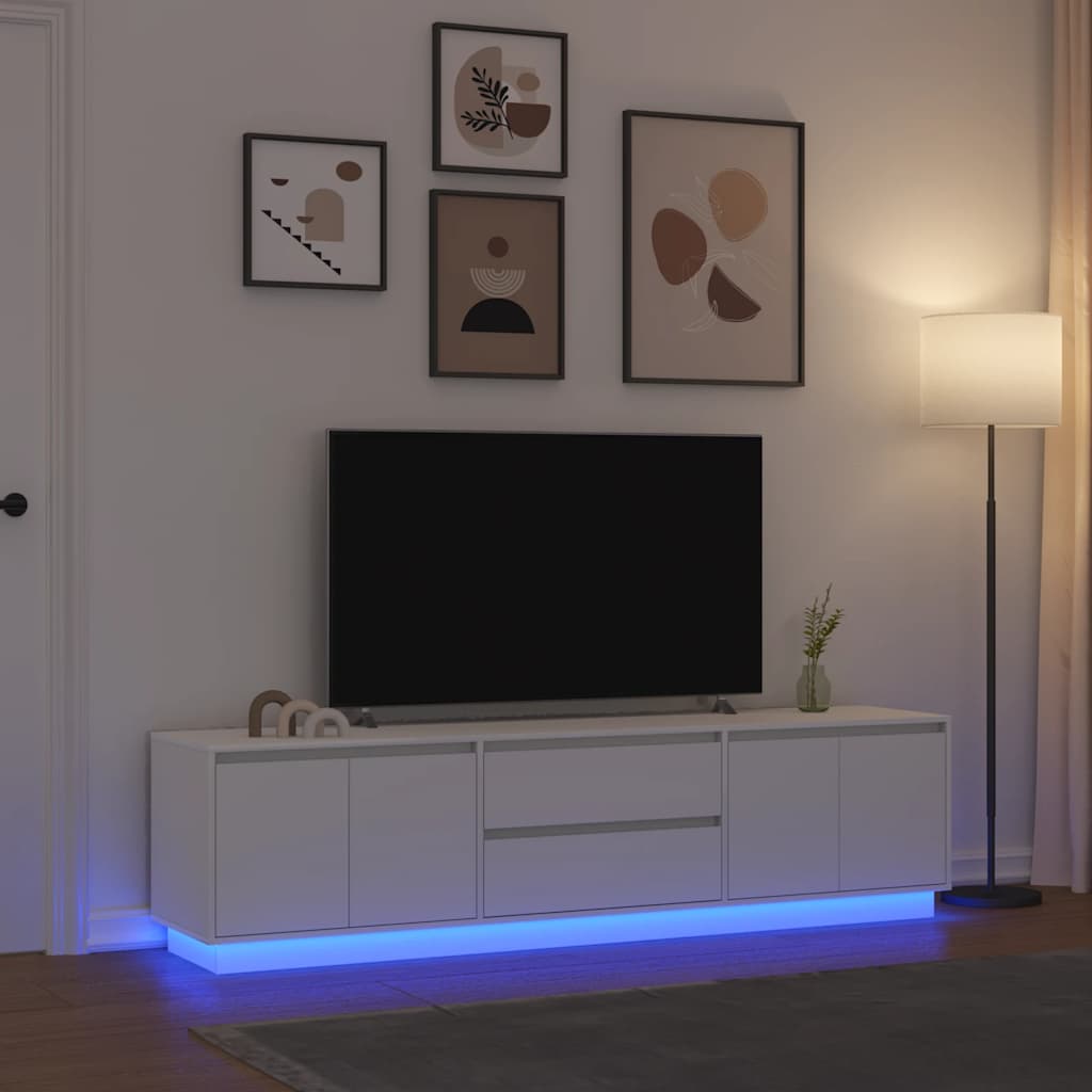 Tv Cabinet With Led Lights 193.5X41X50 Cm