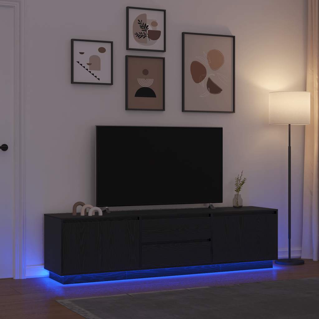 Tv Cabinet With Led Lights 193.5X41X50 Cm