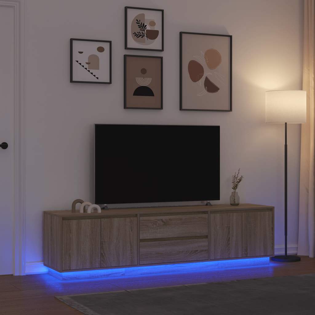 Tv Cabinet With Led Lights 193.5X41X50 Cm