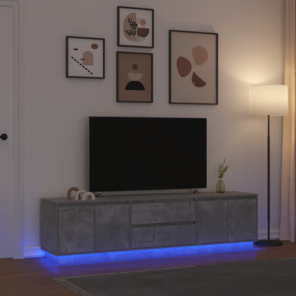 Tv Cabinet With Led Lights 193.5X41X50 Cm