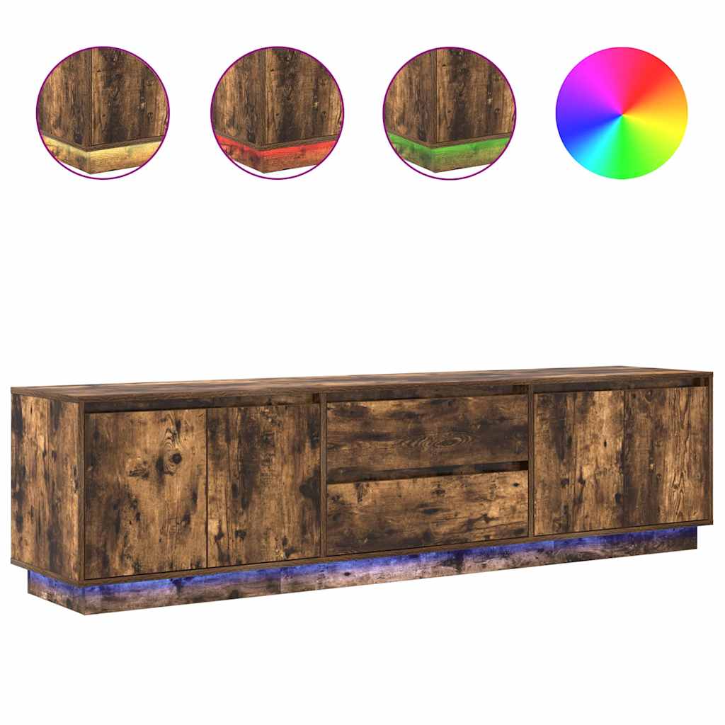 Tv Cabinet With Led Lights 193.5X41X50 Cm