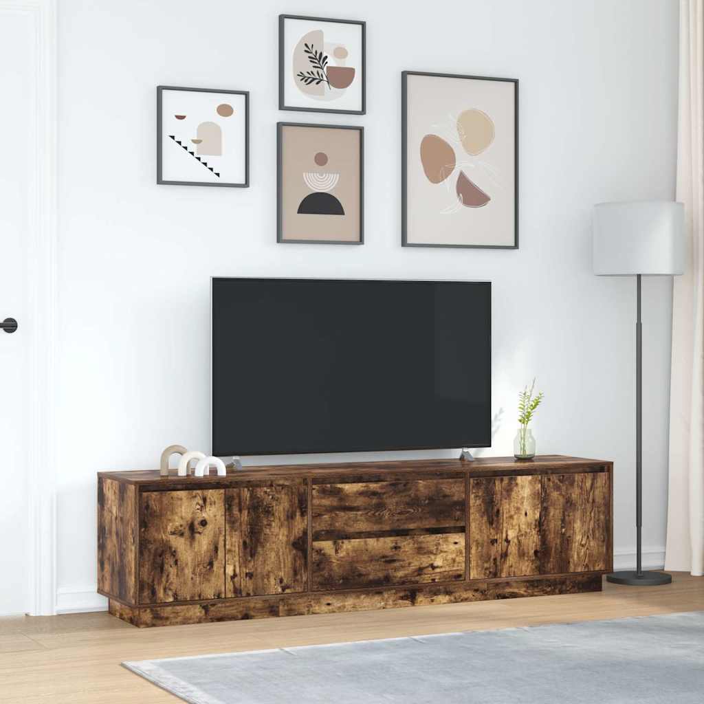 Tv Cabinet With Led Lights 193.5X41X50 Cm