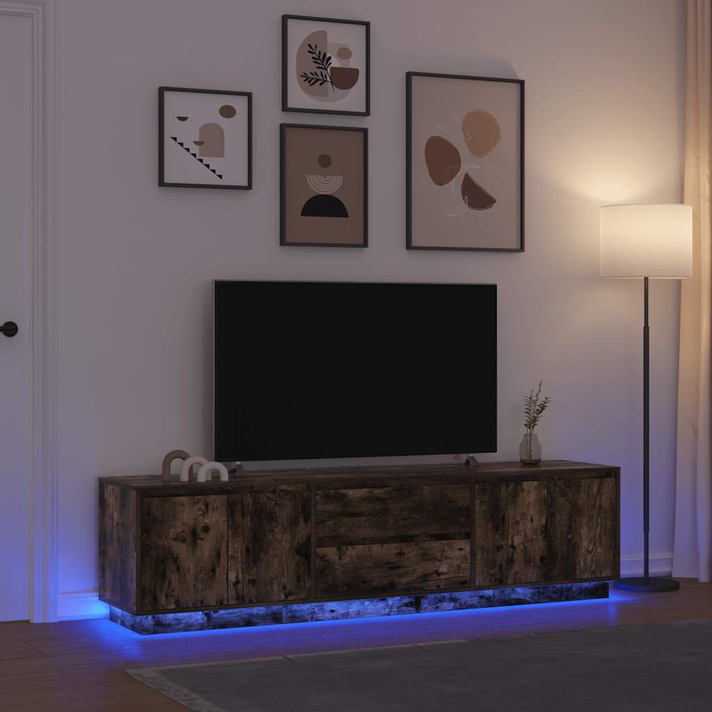 Tv Cabinet With Led Lights 193.5X41X50 Cm