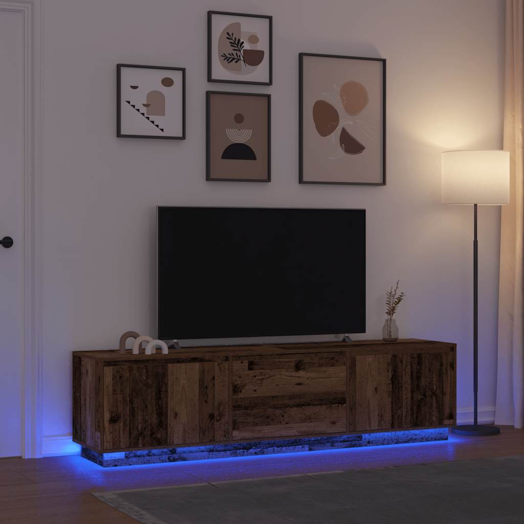 Tv Cabinet With Led Lights 193.5X41X50 Cm