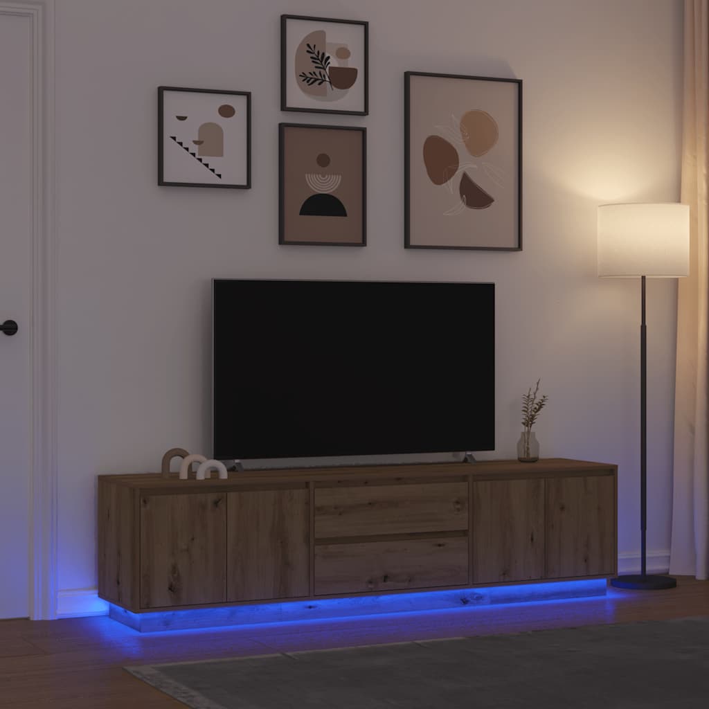 Tv Cabinet With Led Lights 193.5X41X50 Cm