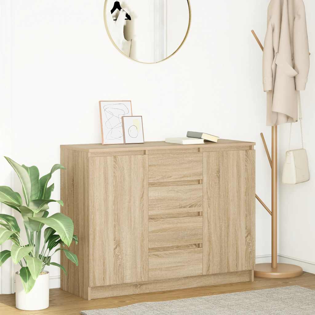 Sideboard With Drawers 100.5X35X76 Cm Engineered Wood