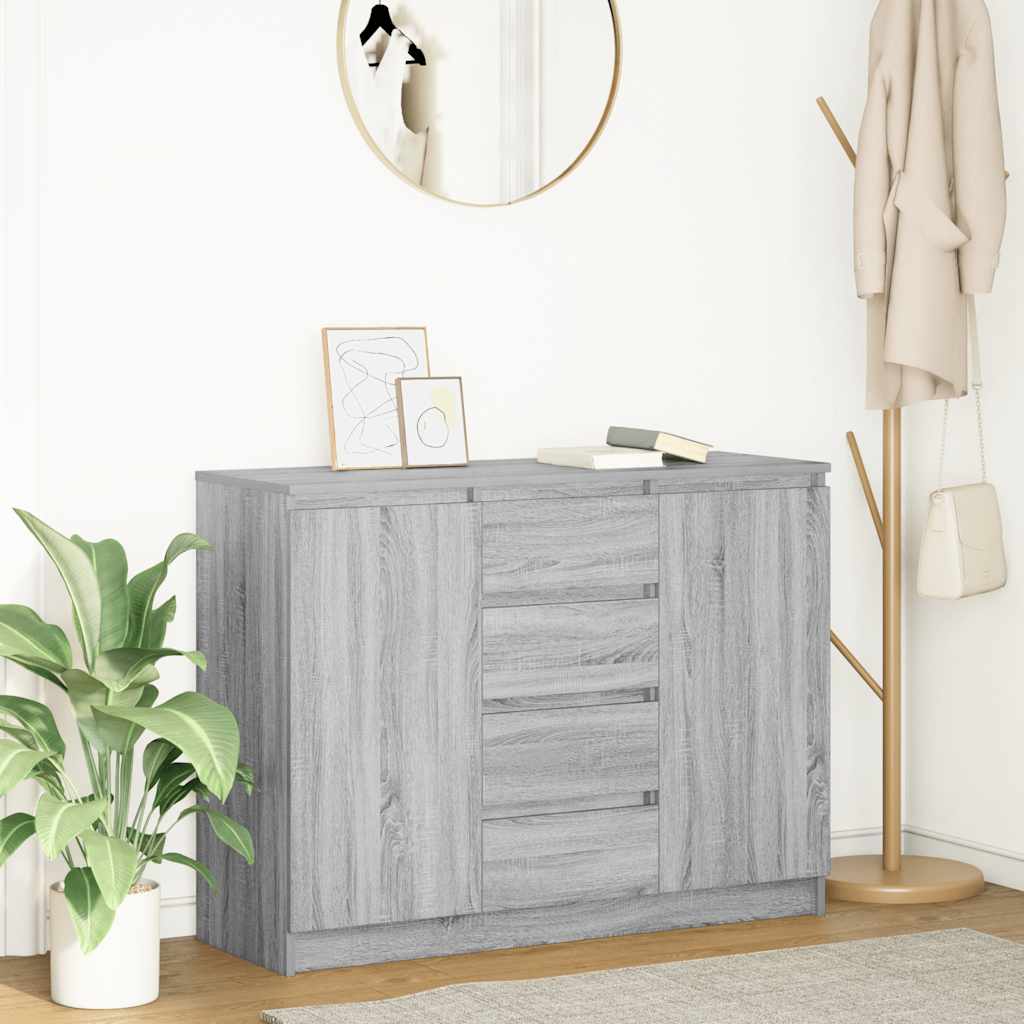 Sideboard With Drawers 100.5X35X76 Cm Engineered Wood