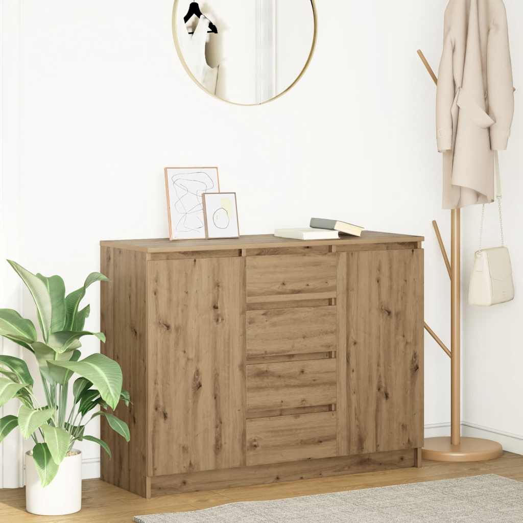 Sideboard With Drawers 100.5X35X76 Cm Engineered Wood