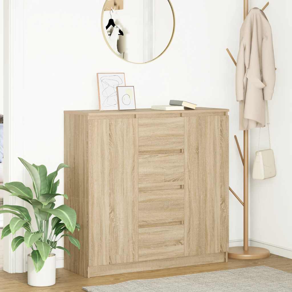 Sideboard With Drawers 100.5X35X98.5 Cm Engineered Wood