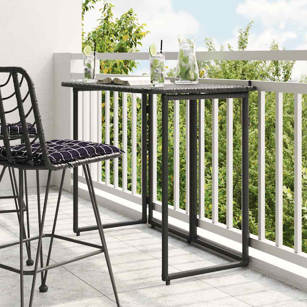 Folding Garden Table 90X51X75 Cm Poly Rattan
