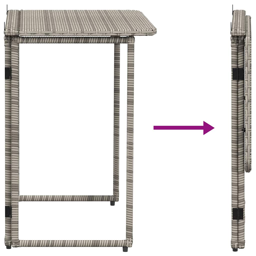 Folding Garden Table 90X51X75 Cm Poly Rattan
