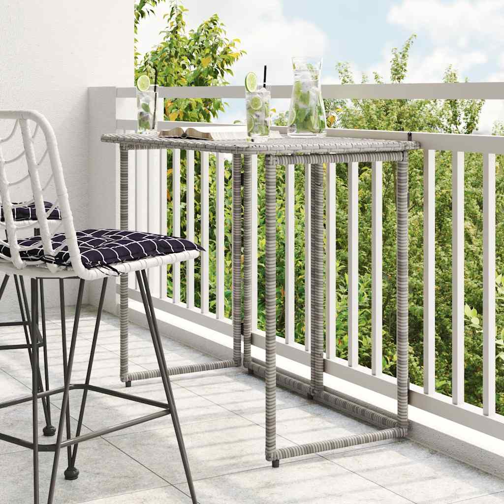 Folding Garden Table 90X51X75 Cm Poly Rattan