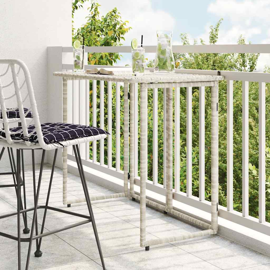Folding Garden Table 90X51X75 Cm Poly Rattan