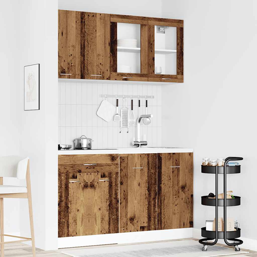 4 Piece Kitchen Cabinet Set Lyon Engineered Wood