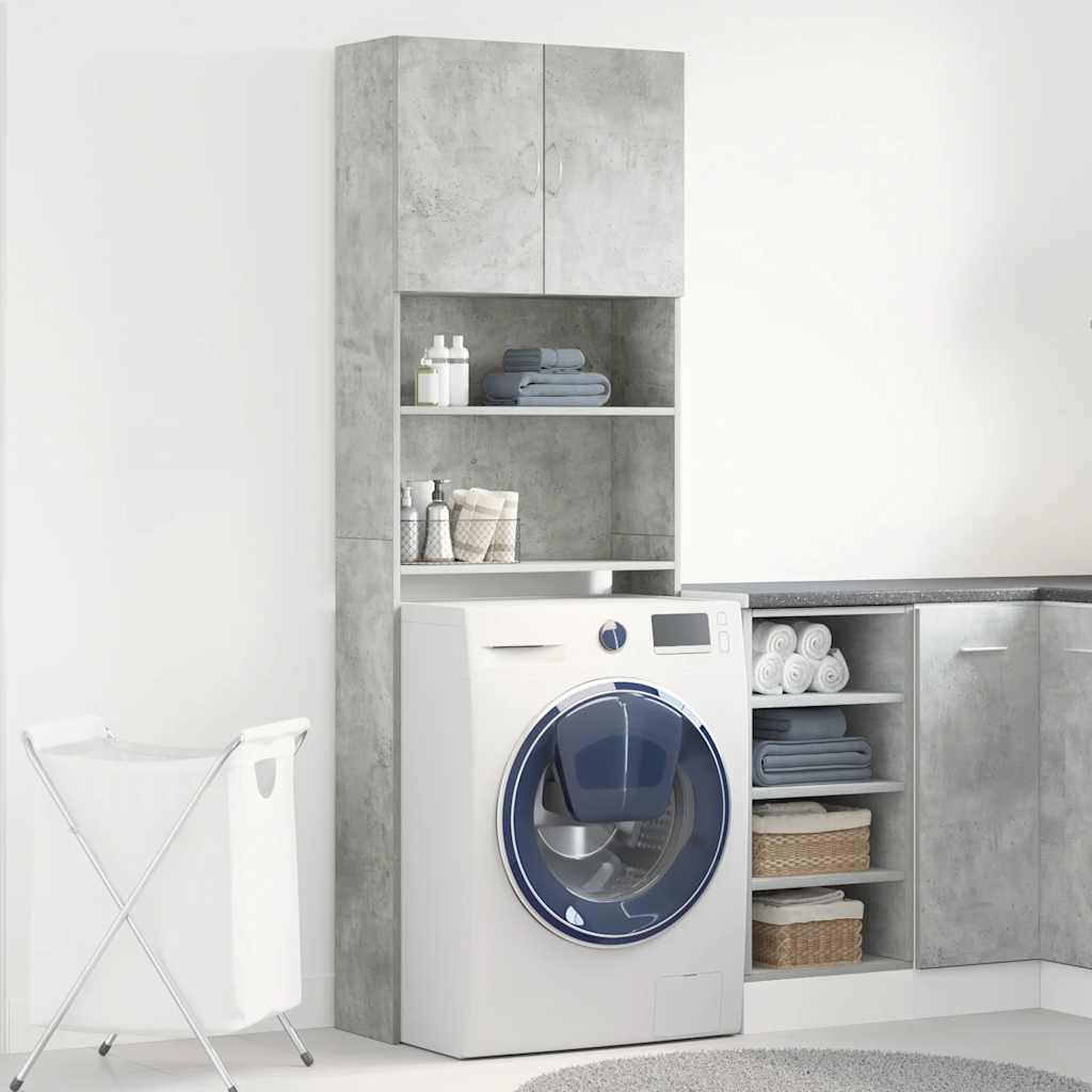 Washing Machine Cabinet 64X24X190 Cm Engineered Wood